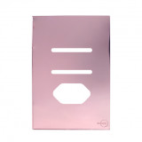 Placa p/ 2 Interruptores + tomada 4x2 - Novara Glass Ouro Rose 